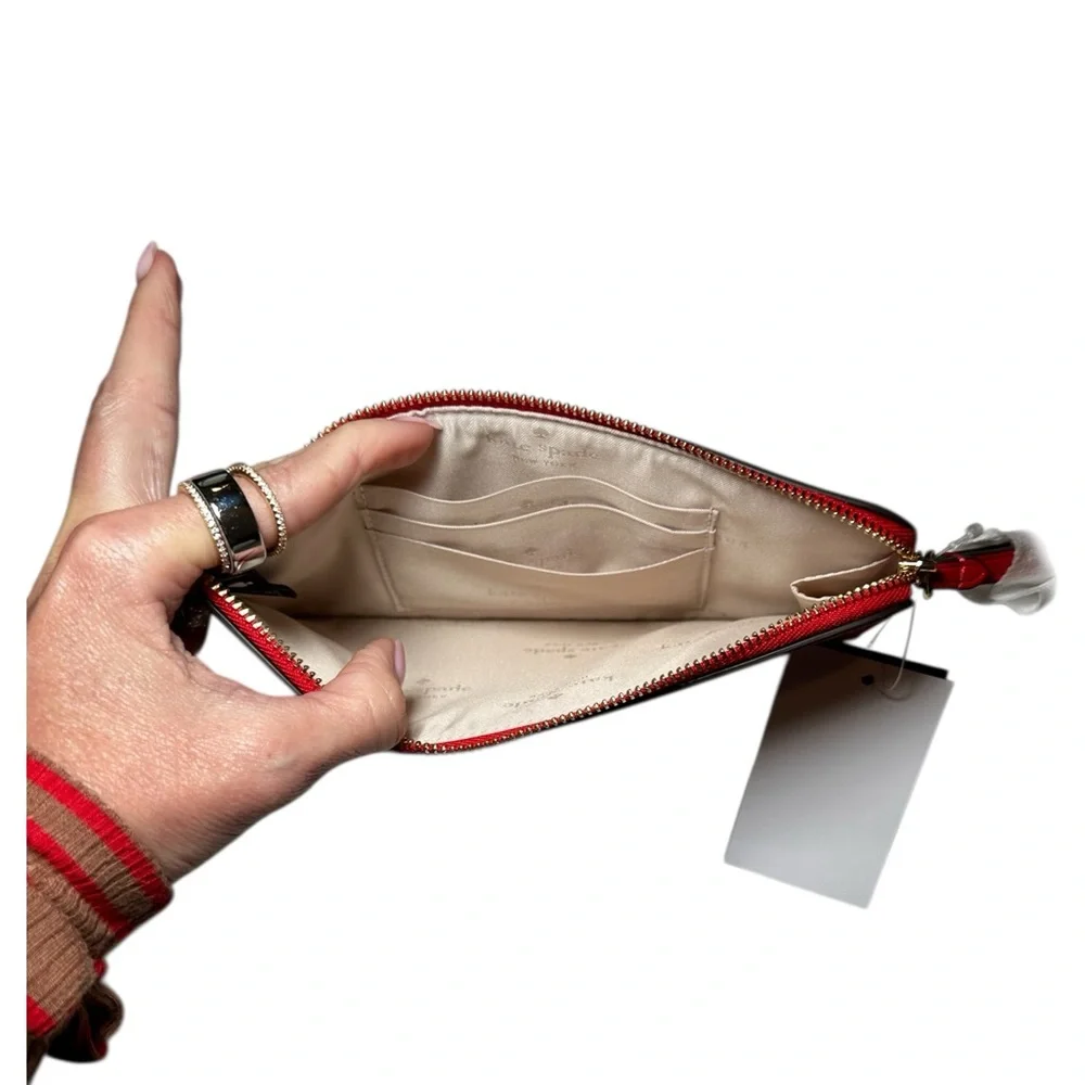 New with tags Kate Spade Red patent leather Wristlet Clutch